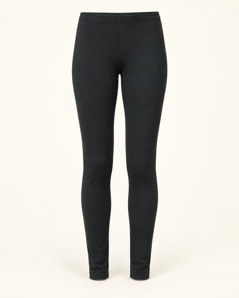 Full length leggings in black, front view