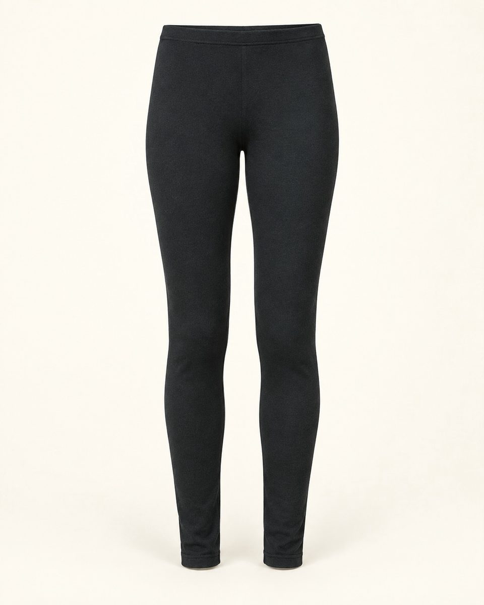 Full length leggings in black, front view