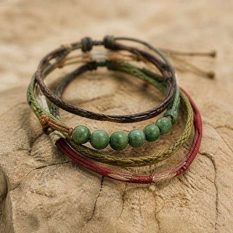 Handmade bracelets in earth tones