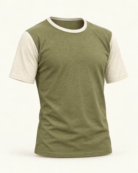 Raglan tee in olive, front view