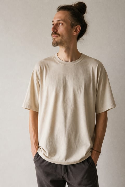 Relaxed natural hemp-blend T-shirt