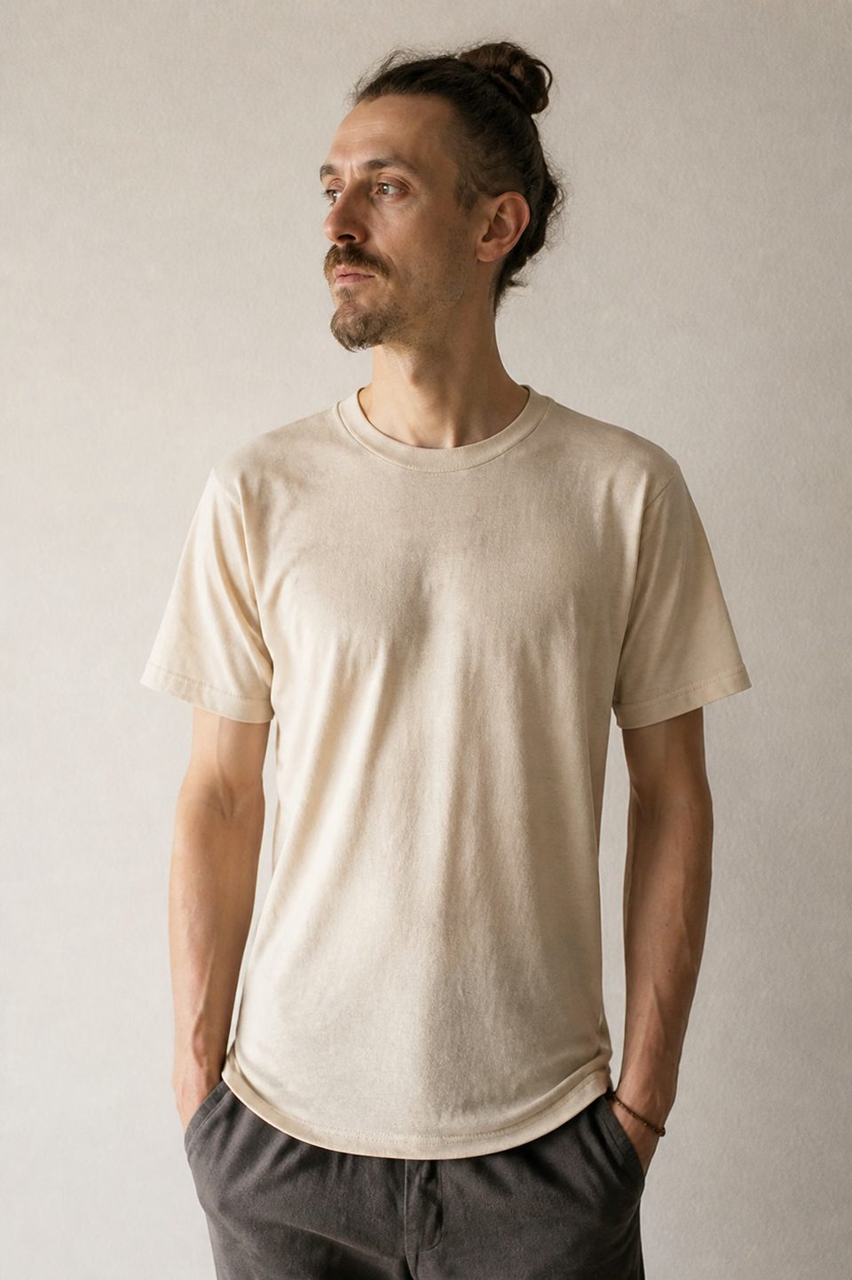 Natural cream regular-fit T-shirt