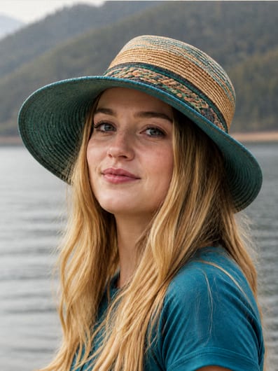 Wide-brim hemp sun hat